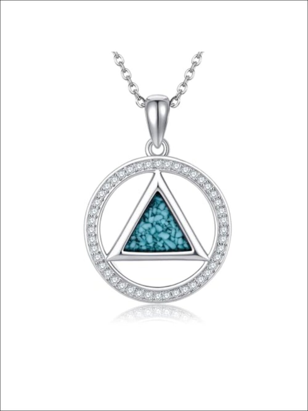 Turquoise Pendant Necklace Sterling Silver 925 AA Recovery Gift